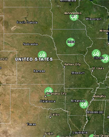 A partial map of ARS research locations