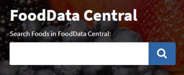 Photo of the search bar on the "FoodData Central" website 
