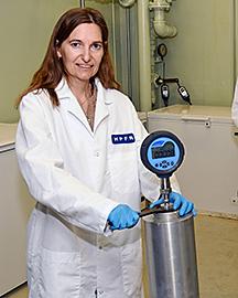 A scientist using isochoric freezing. 