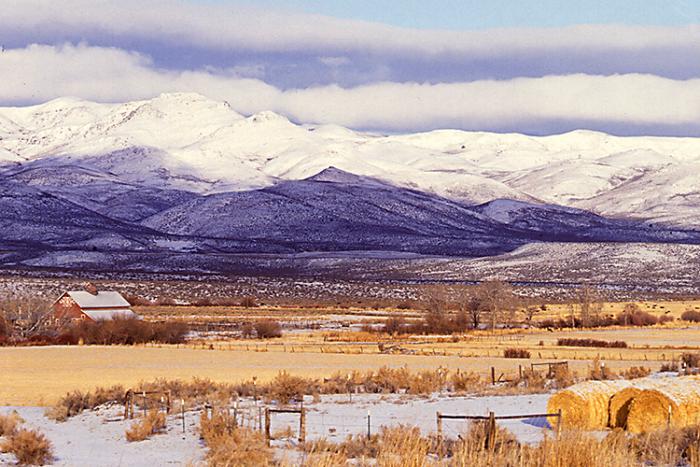Snow capped mountains